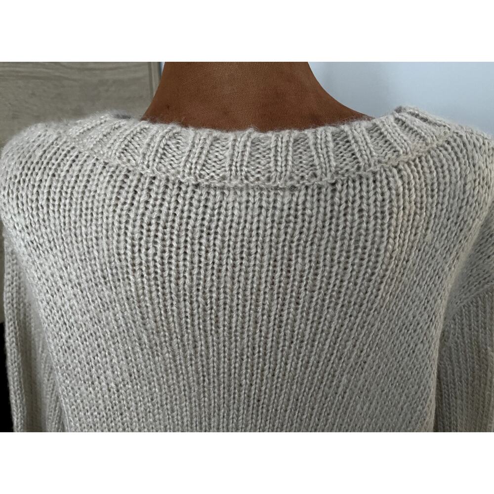 Wooden Ships Sz X/S Skull Pullover Sweater Tan Goth Edgy Punk Halloween Chunky - Picture 9 of 12